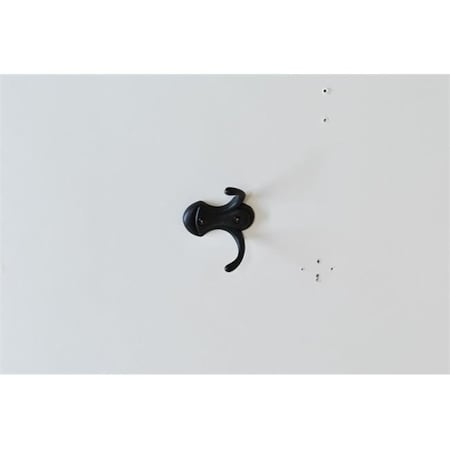 Residential Essentials Residential Essentials 10602BK Horizontal Double Robe Coat Hook; Black 10602BK